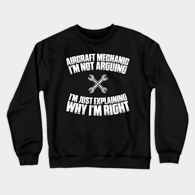 Aircraft Mechanic Aviation Maintenance Technician Crewneck Sweatshirt by Krautshirts